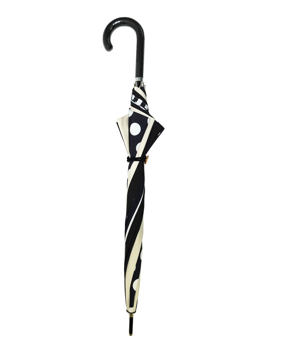 +RING レディース向け プラスリング 雨傘（長）60cm BLK/WHT T1401 