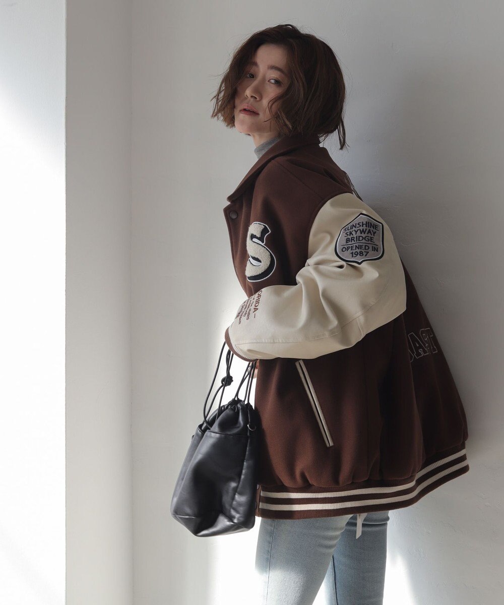 WEGO 【25年秋冬新作/ユニセックス着用ITEM/SMLサイズ展開】メルトンワッペンスタジャン 