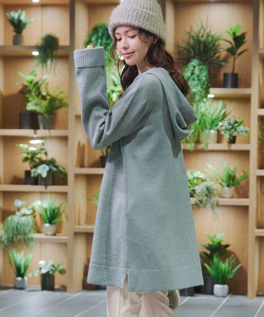 Tiaclasse メランジフーディーニットチュニック 