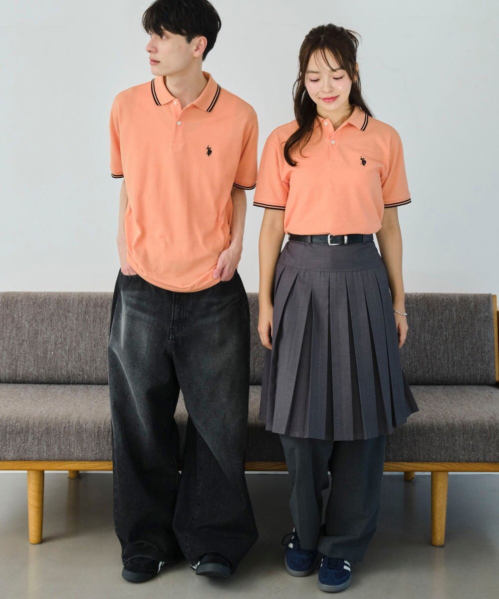 WEGO 【ユニセックス着用ITEM/SMLサイズ展開】別注USPOLOラインポロシャツ 