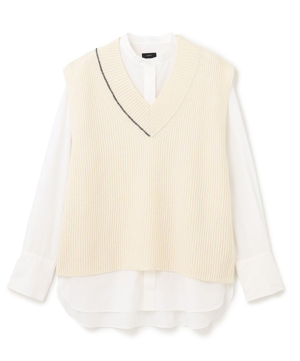 JOSEPH ポプリンシャツ×ニットベスト 