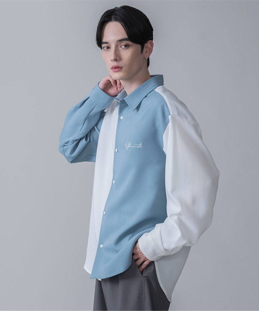 WEGO 【しわになりにくい】ドライポリカラーブロックシャツ（LS） 