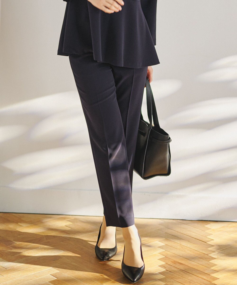 23区 【セットアップ対応】トリアセダブルジョーゼット パンツ 