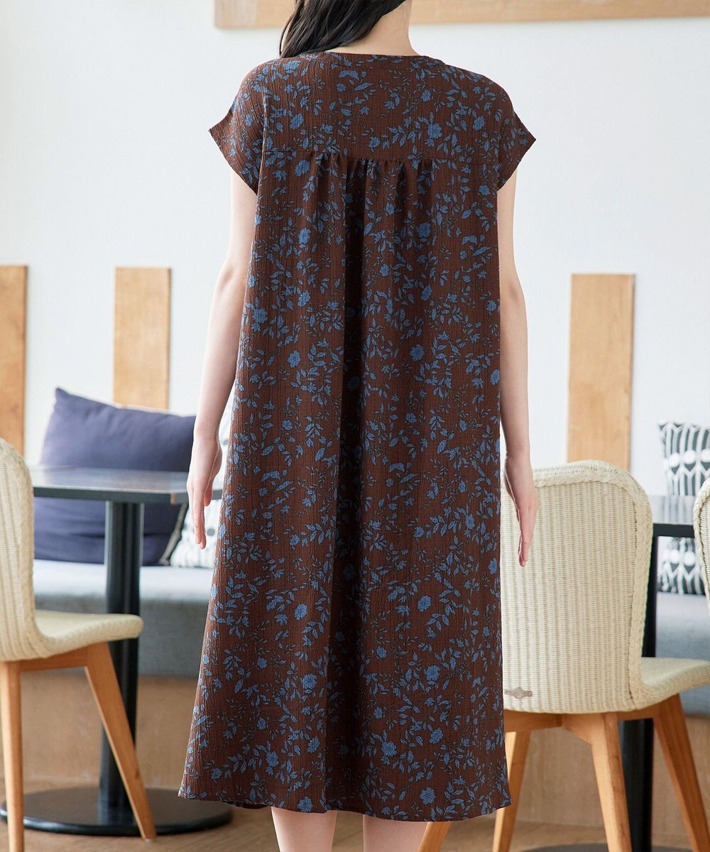 Tiaclasse L ボタニカル柄シャツワンピース 