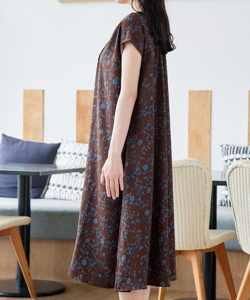 Tiaclasse L ボタニカル柄シャツワンピース 