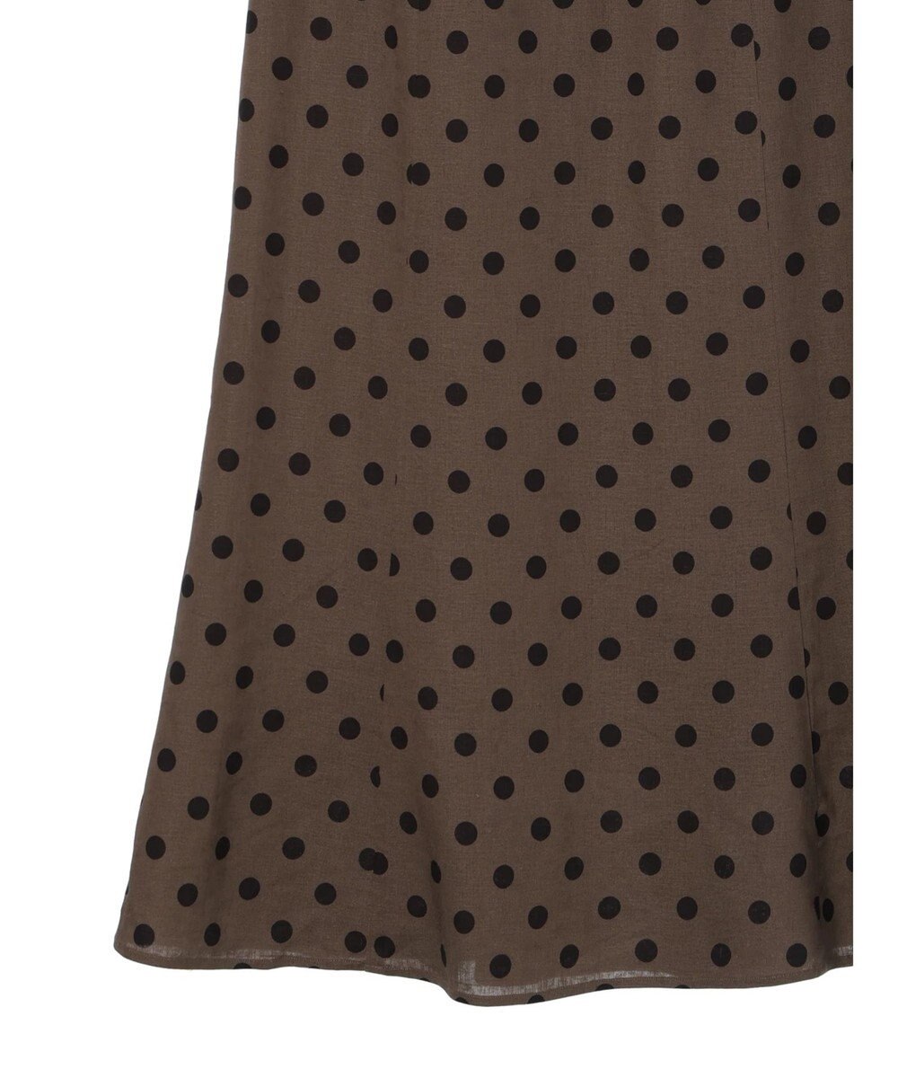 YECCA VECCA レーヨンリネンドットマーメイドスカート 