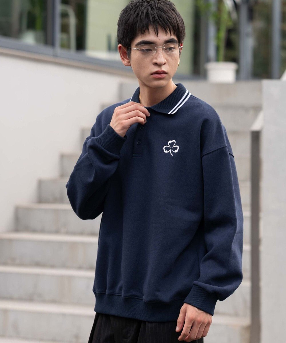 WEGO 【ユニセックス着用ITEM/MLサイズ展開】モチーフロゴポロスウェット 