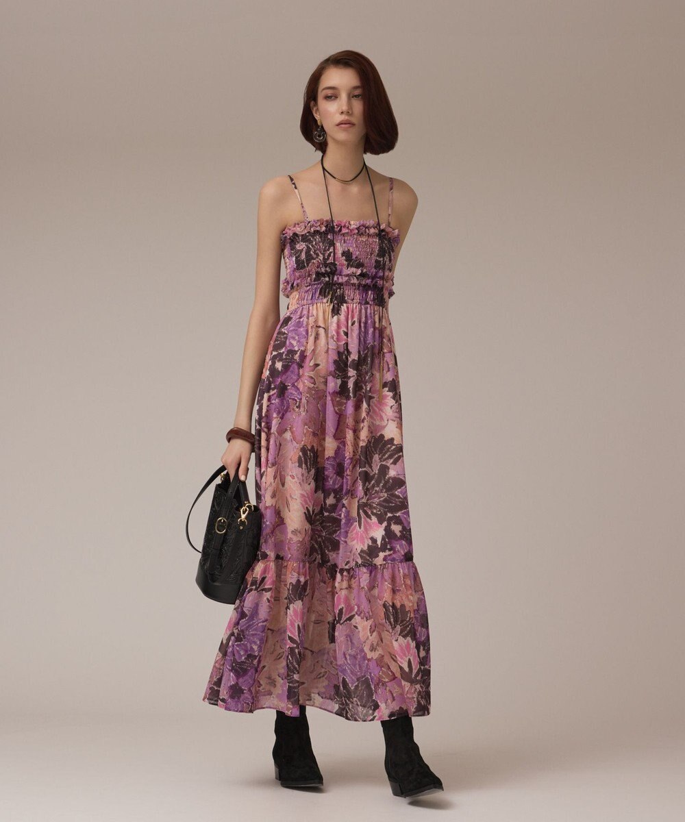 GRACE CONTINENTAL タイダイリーフプリントワンピース 