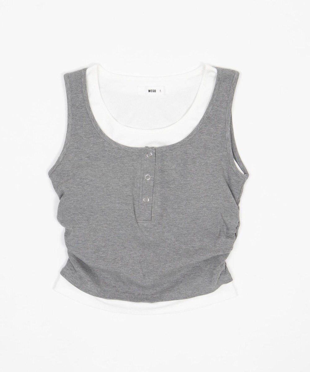 WEGO 【カップ付き】レイヤードデザインカップインタンク 