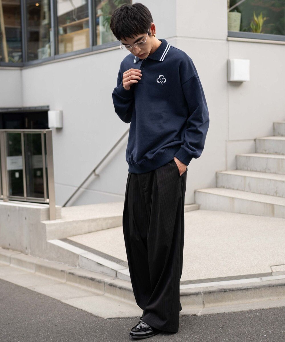 WEGO 【ユニセックス着用ITEM/MLサイズ展開】モチーフロゴポロスウェット 