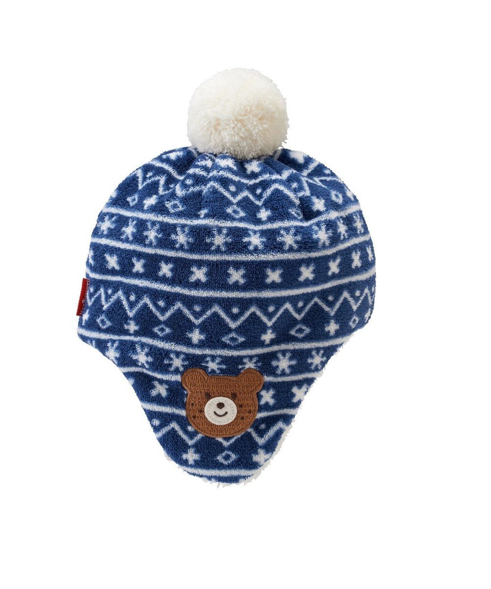 MIKI HOUSE HOT BISCUITS 【42-46cm】ぼん天付フリース素材の帽子 