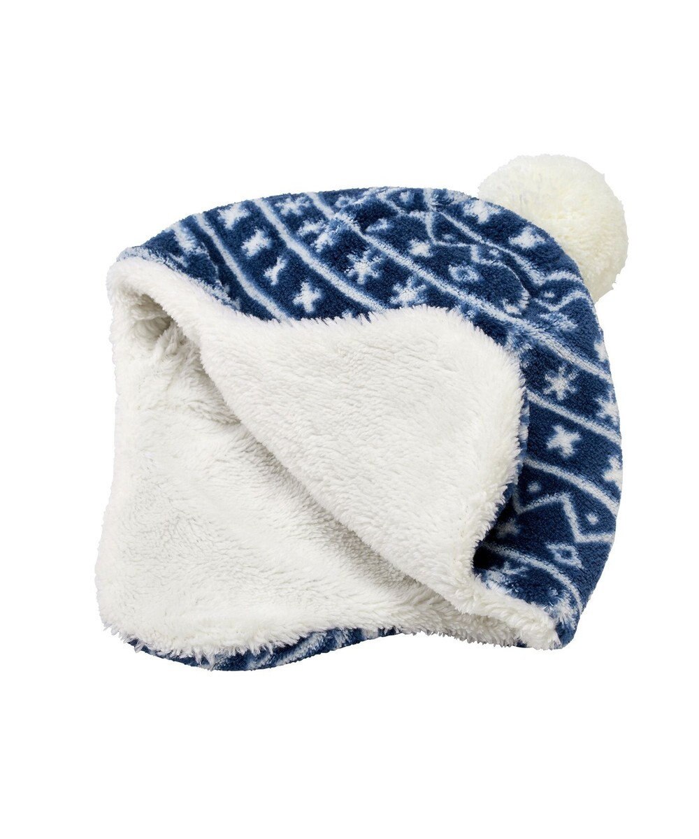 MIKI HOUSE HOT BISCUITS 【42-46cm】ぼん天付フリース素材の帽子 