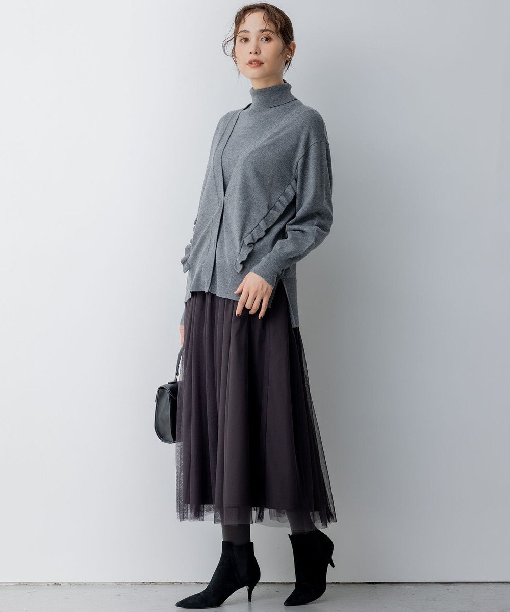 組曲 【WEB限定】サイドフリルカーディガン 