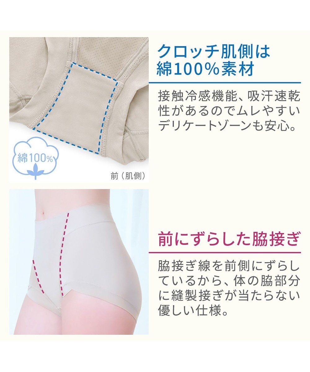 BRADELIS New York 【BRADELIS NewYork peace】綿混楽々dailyソフトショーツ25 補正下着 深め ヒップアップ お腹スッキリ 