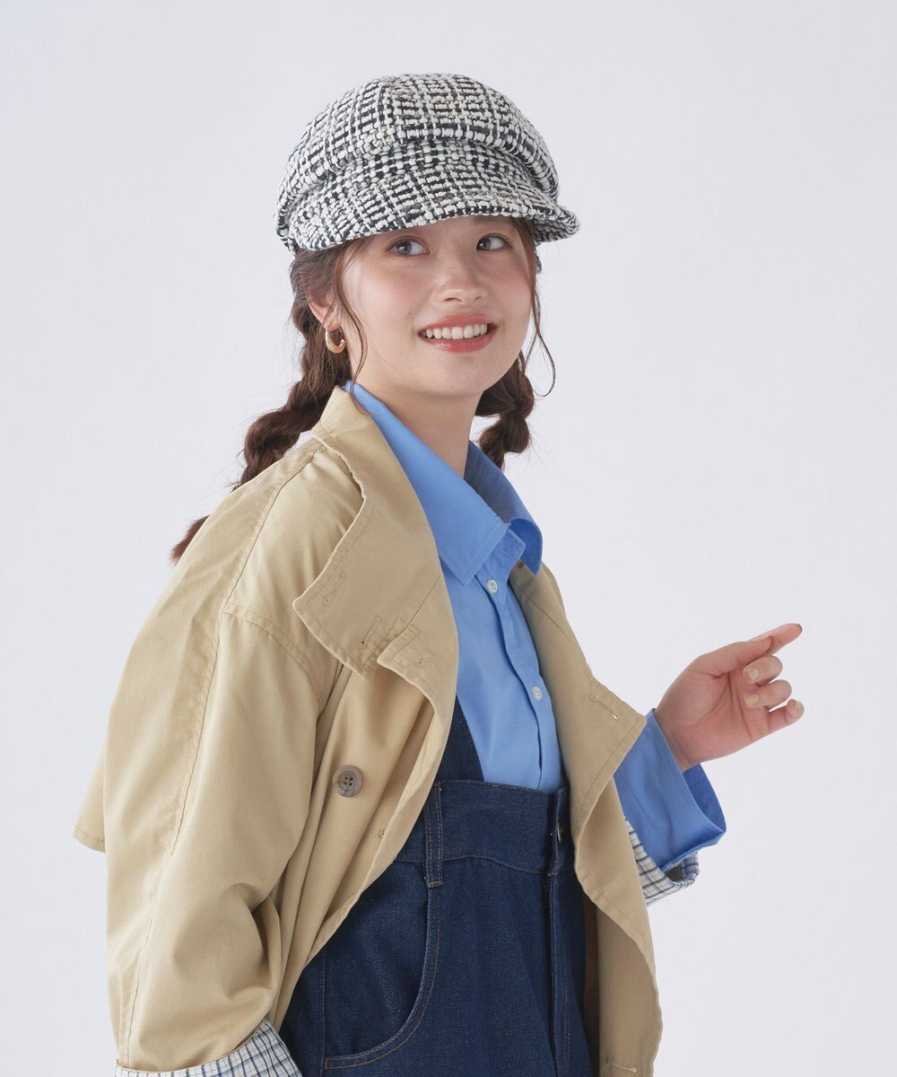 MOONBAT estaa(エスタ) ざっくりツイード キャスケット  帽子 手洗い可能 サイズ調整可能 