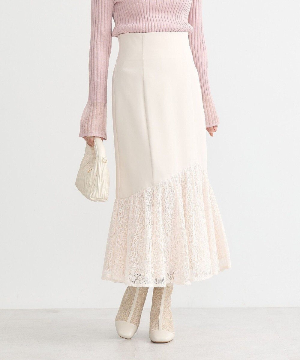 earth music&ecology レースドッキングスカート 