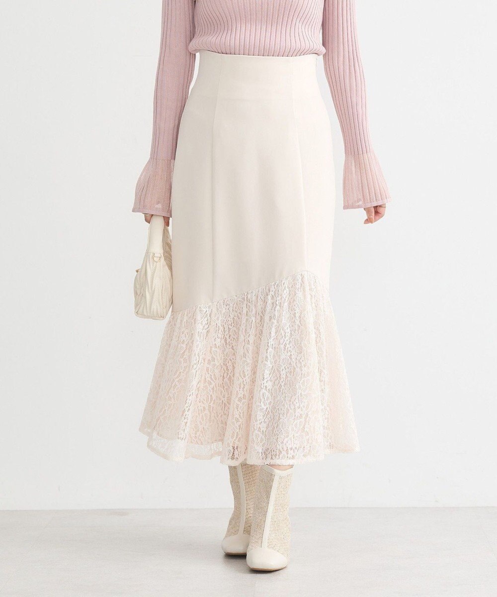 earth music&ecology レースドッキングスカート 