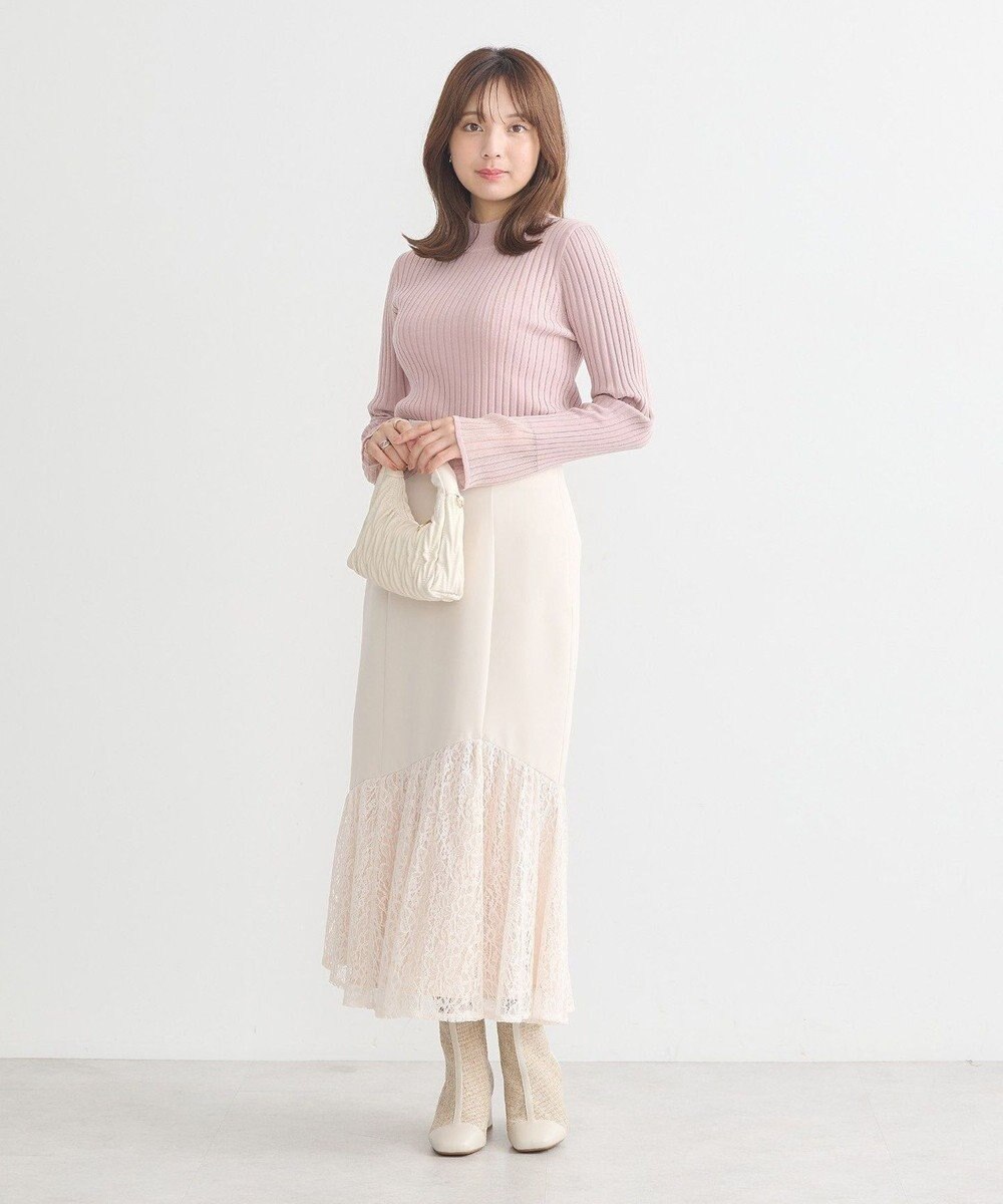 earth music&ecology レースドッキングスカート 