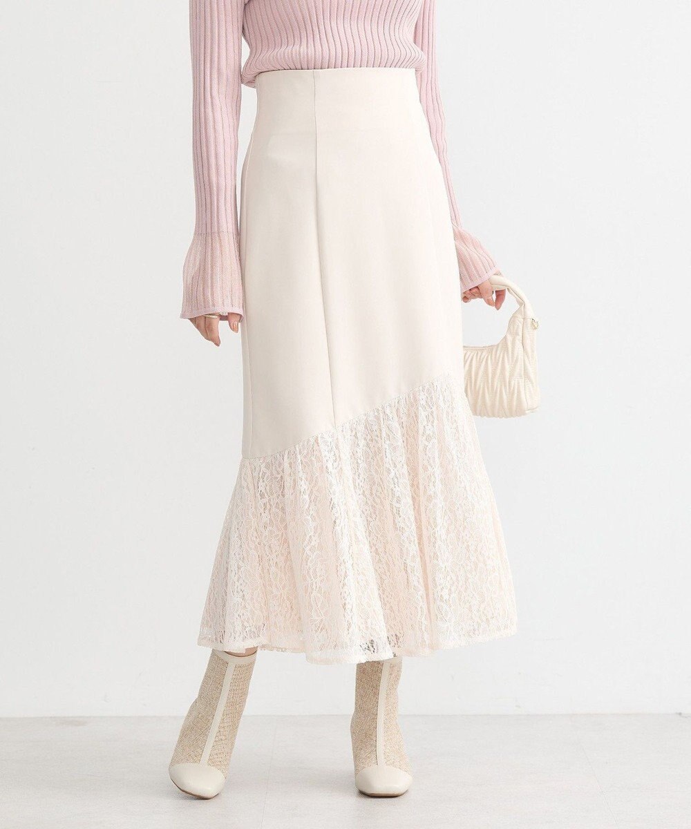 earth music&ecology レースドッキングスカート 
