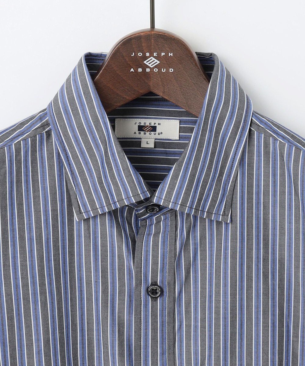 JOSEPH ABBOUD 【キングサイズ・シルク×綿ブレンド】シルクコットンストライプ シャツ 