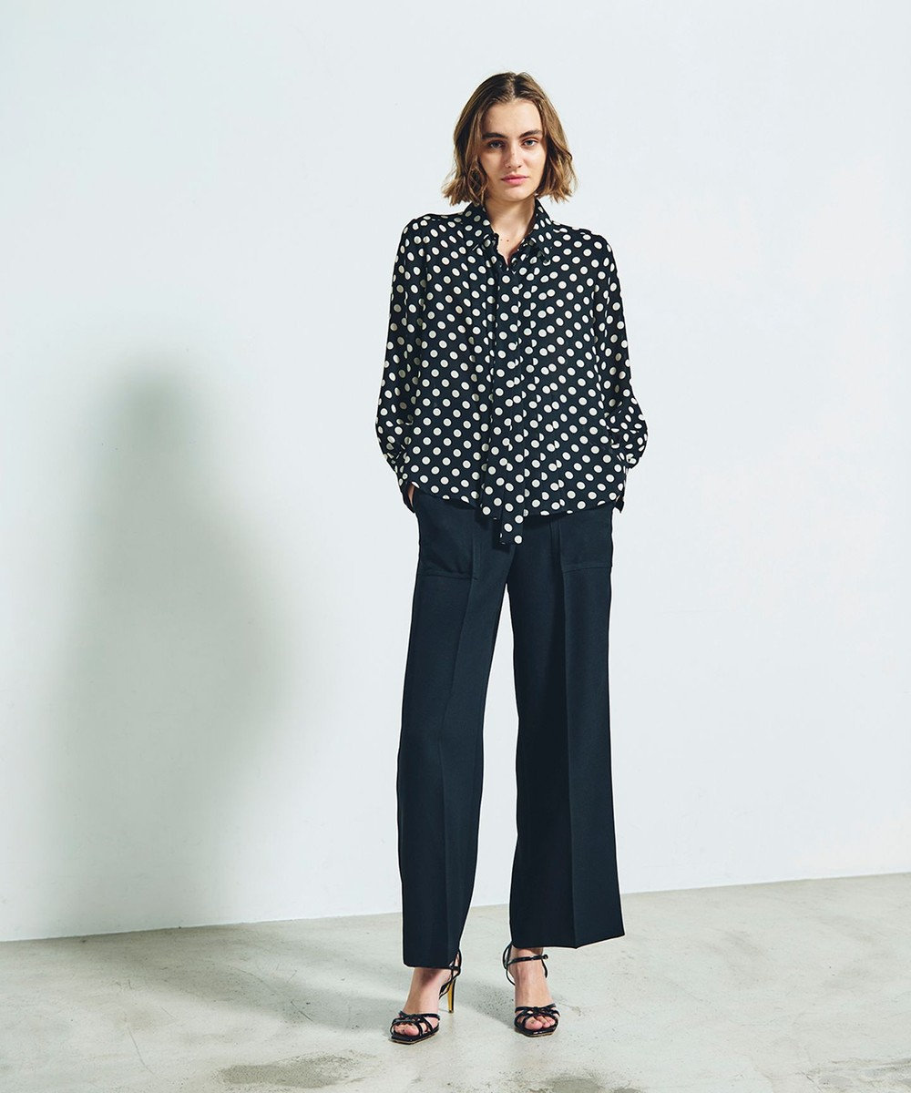 GRACE CONTINENTAL ドットプリントボウタイブラウス 