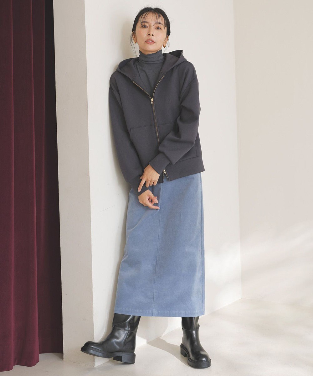 UNFILO ストレッチコーデュロイ Iラインスカート 