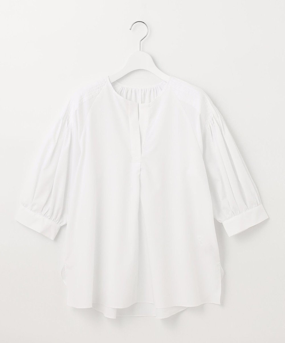UNFILO 【洗える/シワになりにくい】イージーケア タックスリーブブラウス 
