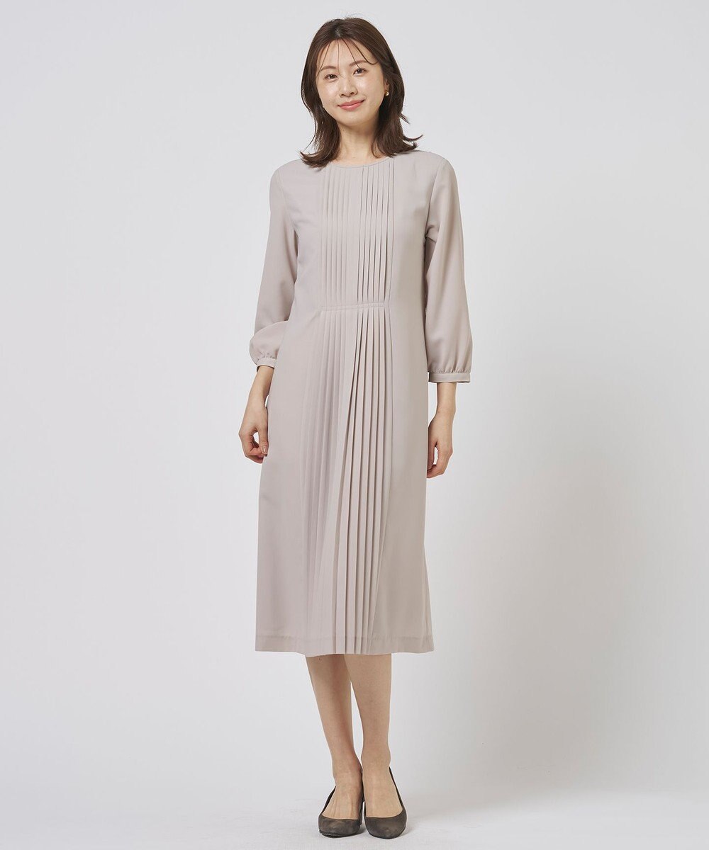 J.PRESS LADIES ノルディス2wayジョーゼット フロントプリーツ ワンピース 