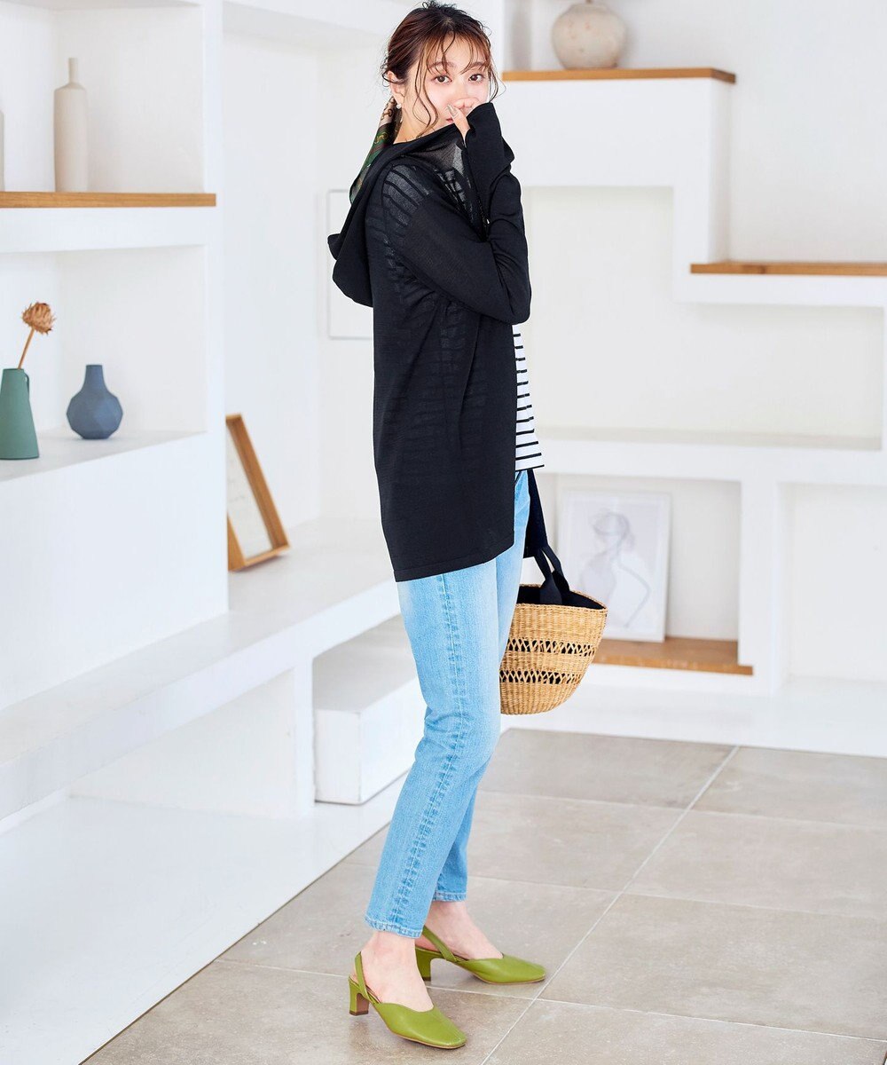 Tiaclasse 【洗える】UVケア機能付きサマーニットロングジップパーカー 