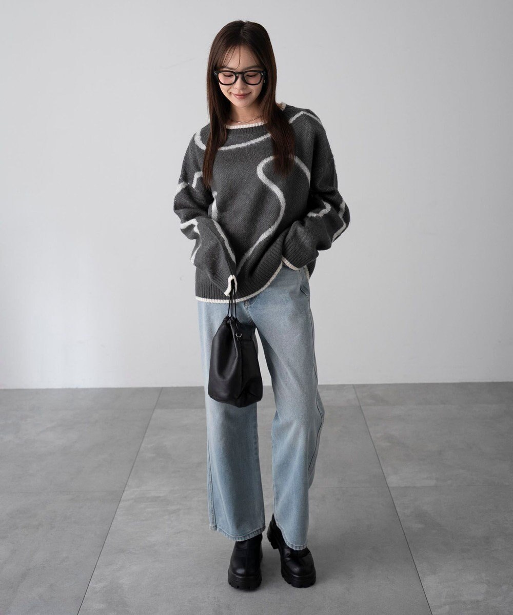 WEGO 【新色追加/美脚/XSSMLサイズ展開】ストレートデニムパンツ 