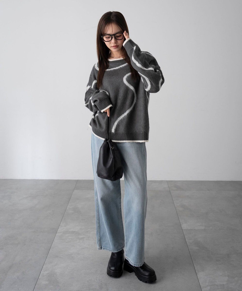 WEGO 【新色追加/美脚/XSSMLサイズ展開】ストレートデニムパンツ 