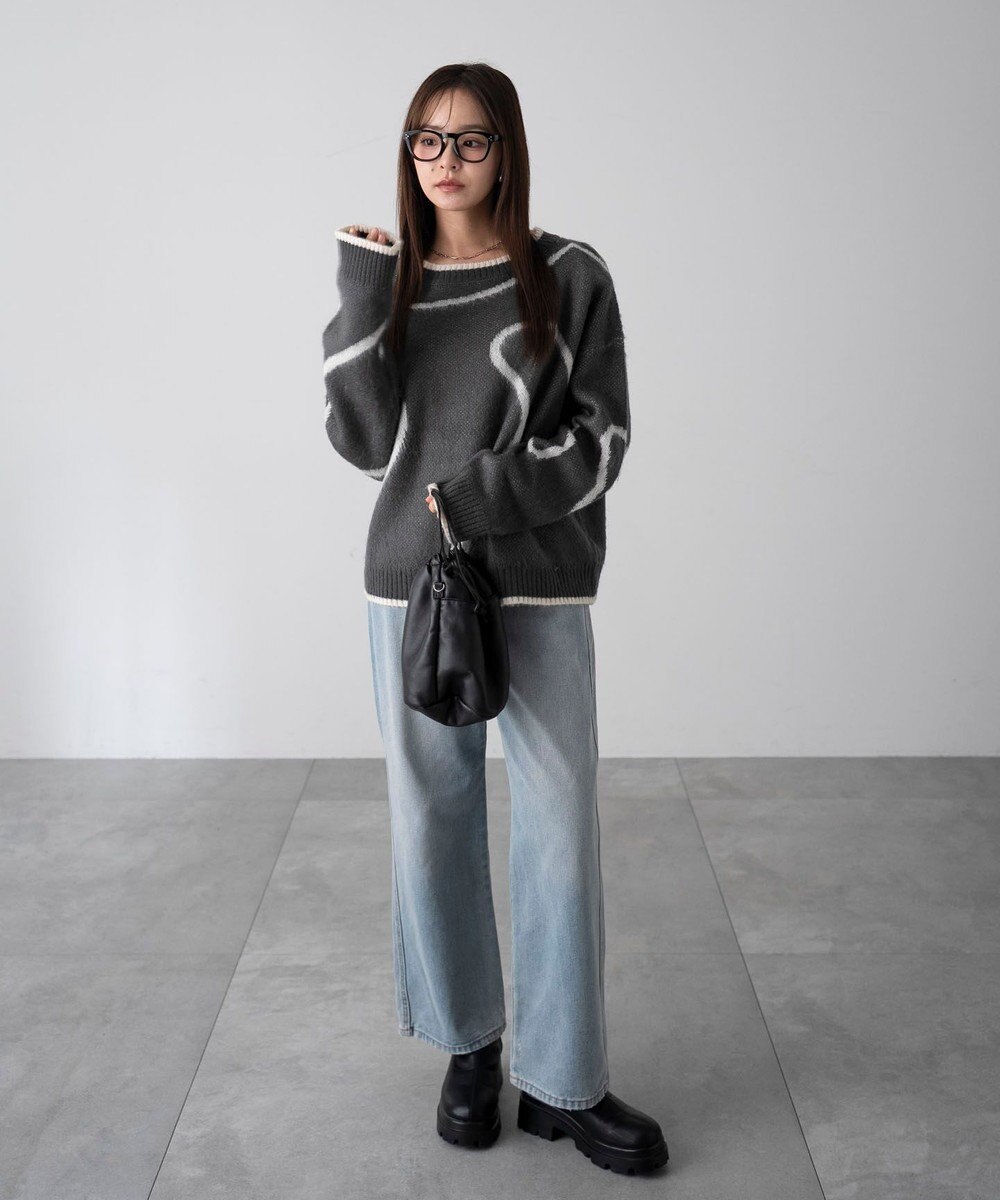 WEGO 【新色追加/美脚/XSSMLサイズ展開】ストレートデニムパンツ 