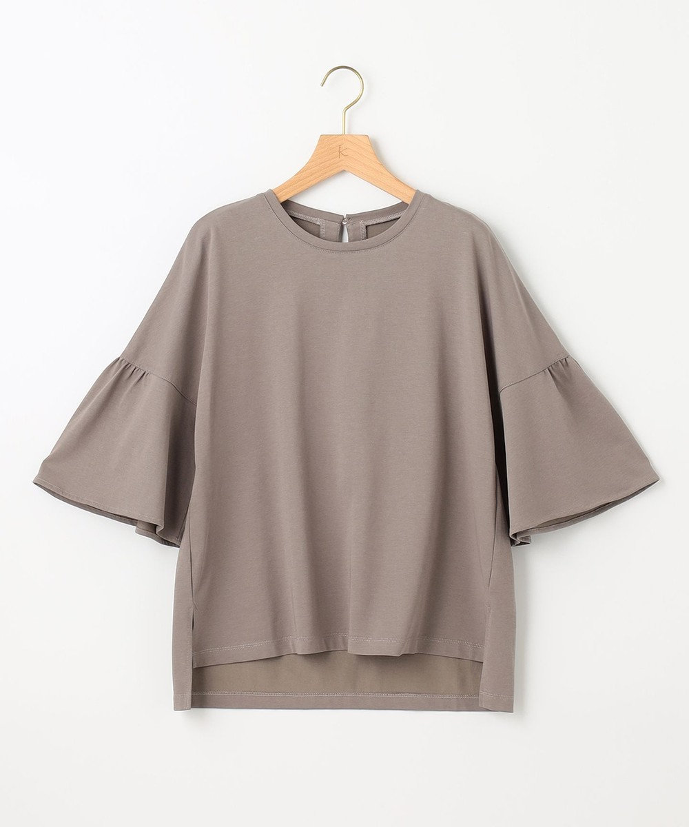 組曲 【汗ジミ防止・撥水】GIZAプレーティング天竺 袖フレア Tシャツ 