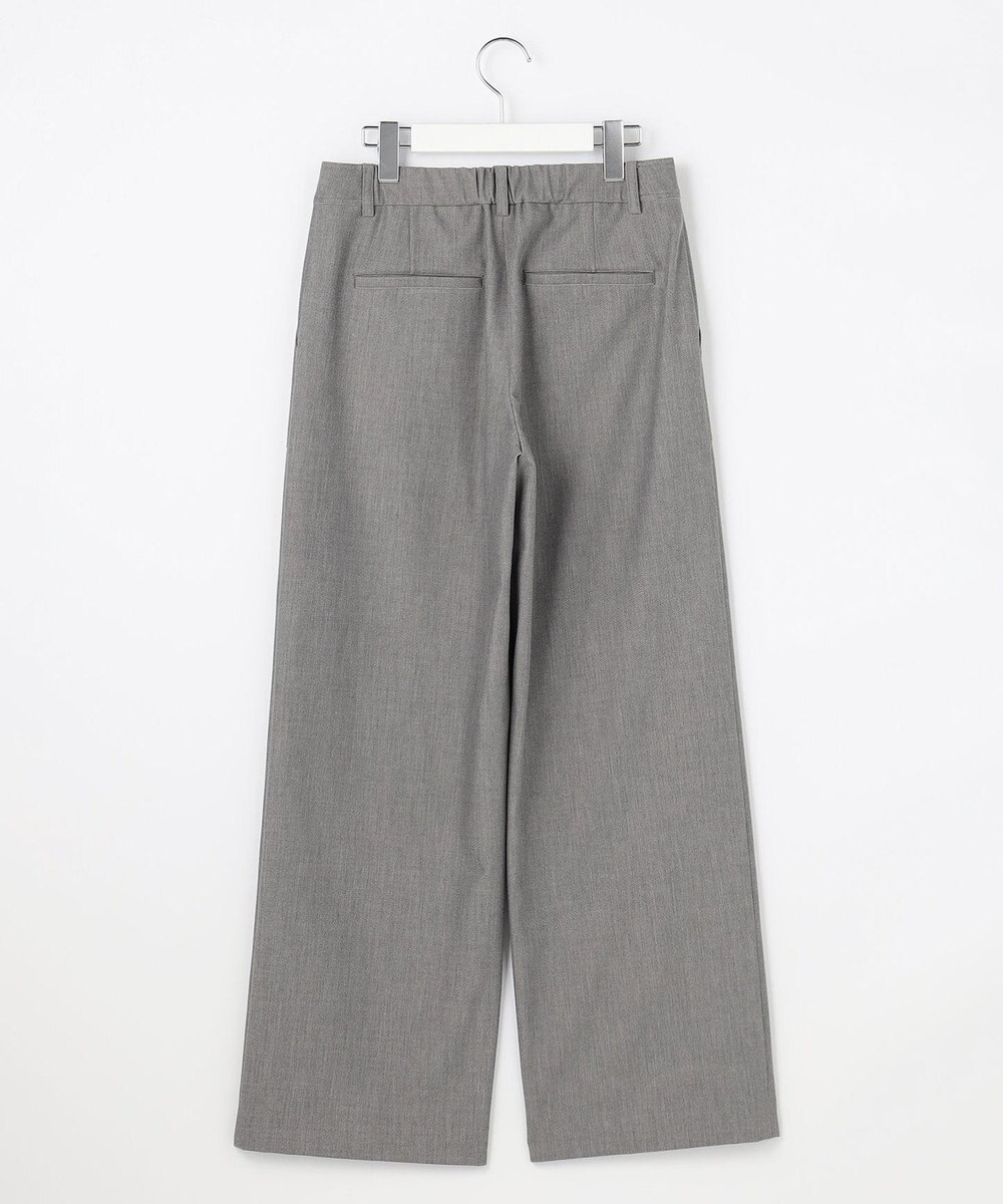 J.PRESS LADIES S シャンブレー2wayストレッチ ワイド ストレート パンツ 