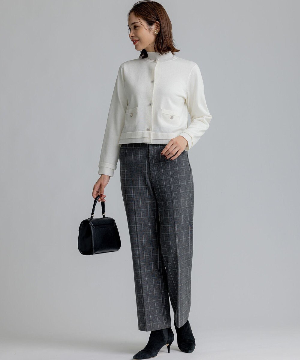 組曲 S 2WAYウォームストレッチ ストレートチェックパンツ 