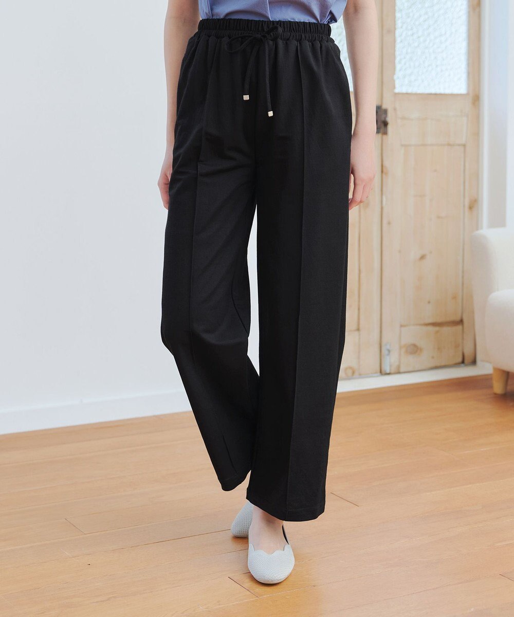 Tiaclasse 【接触冷感・洗える】イージーカットソーピンタックパンツ 