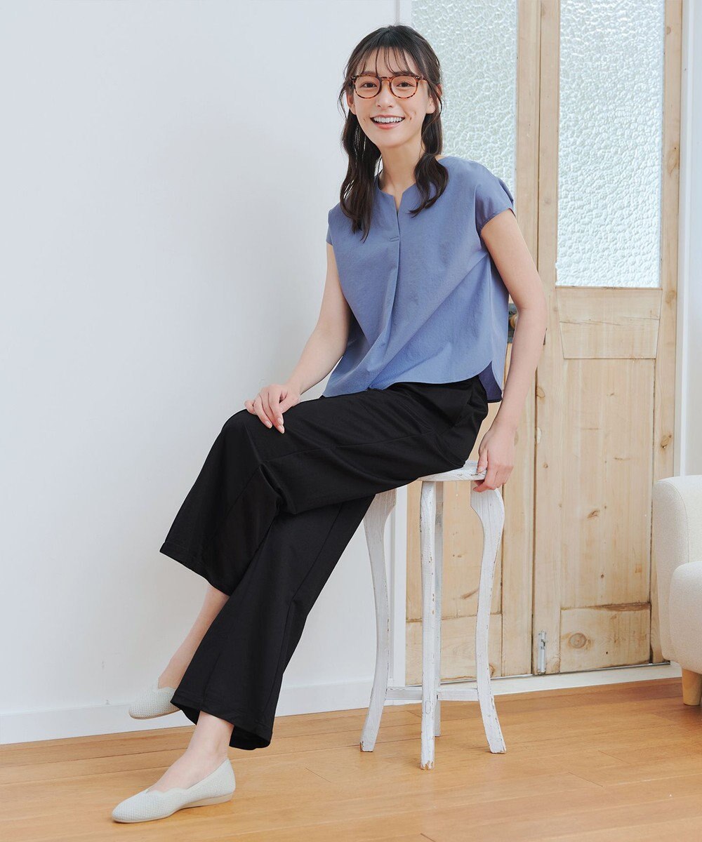 Tiaclasse 【接触冷感・洗える】イージーカットソーピンタックパンツ 