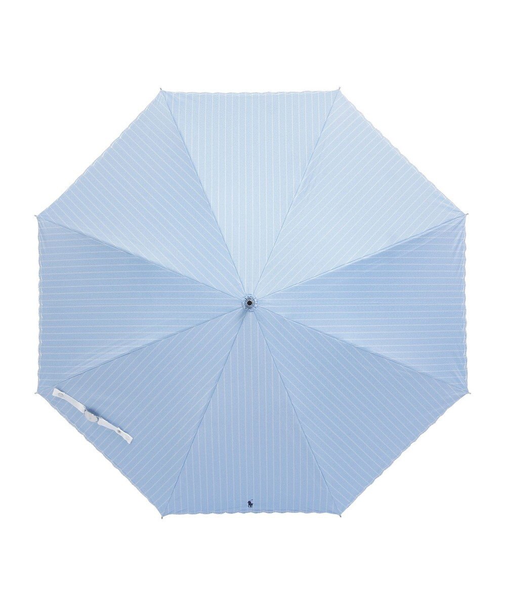MOONBAT 【1級遮光/遮熱/UV】POLO RALPH LAUREN（ポロ ラルフローレン）晴雨兼用日傘  ストライプ スカラ刺繍 長傘 