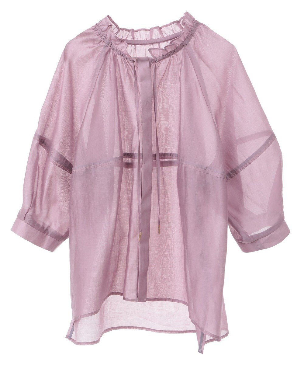 YECCA VECCA バルーンスリーブシアーシャツ 