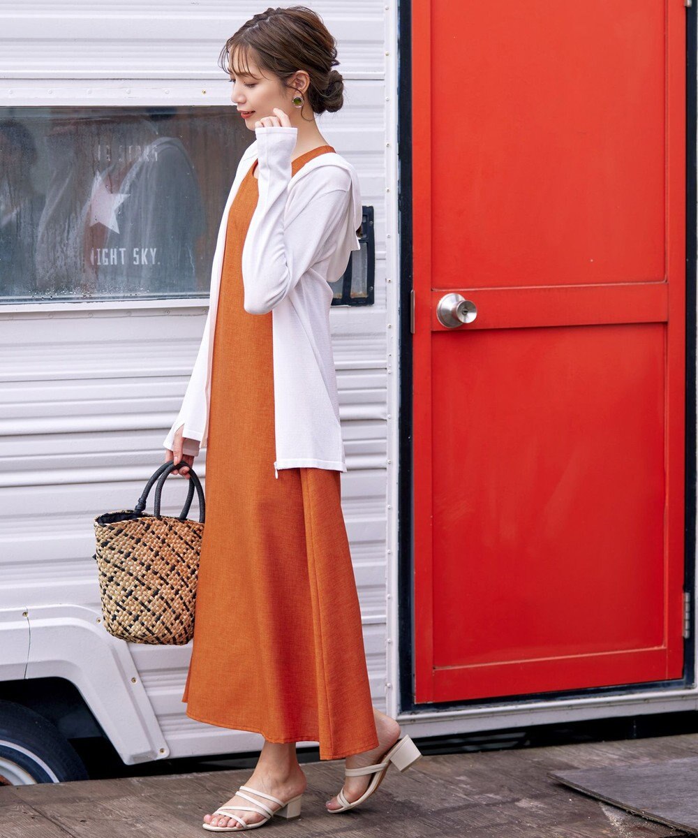 Tiaclasse 【洗える】UVケア機能付きサマーニットロングジップパーカー 