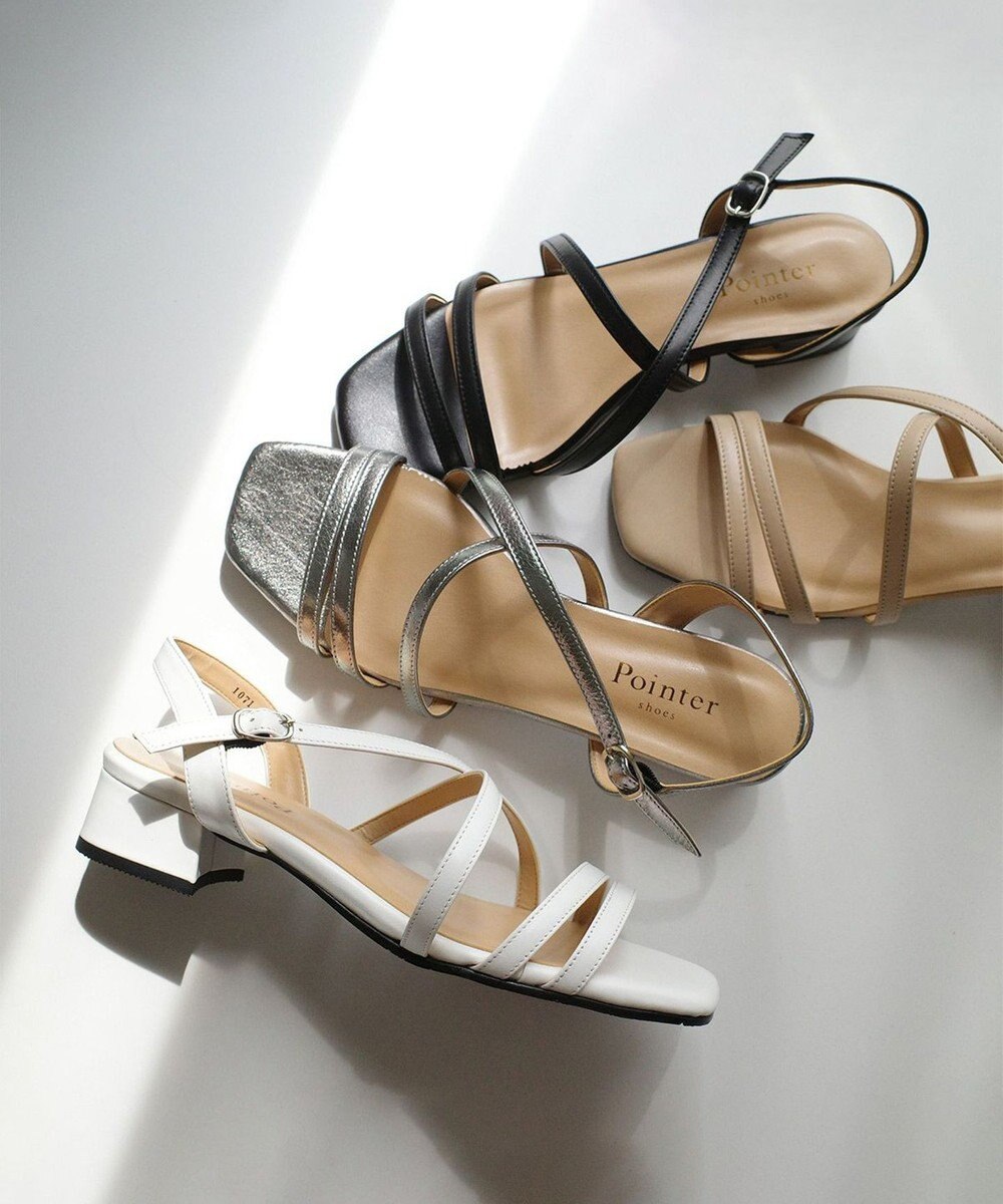 Pointer 日本製 本革ラインストラップサンダル 