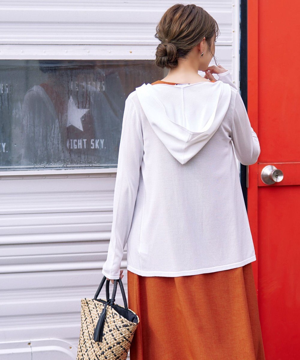 Tiaclasse 【洗える】UVケア機能付きサマーニットロングジップパーカー 