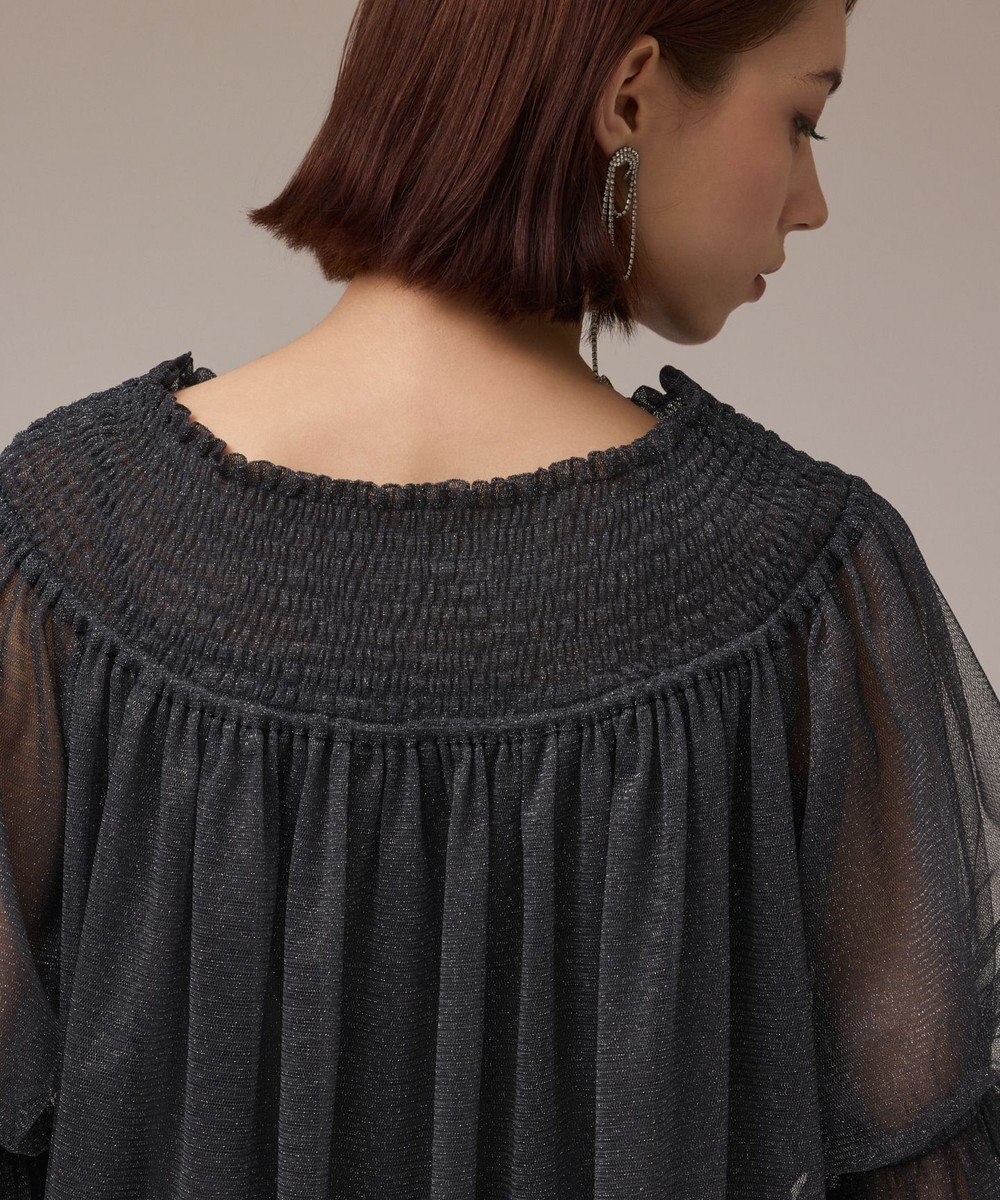 GRACE CONTINENTAL チュールシャーリングトップ 