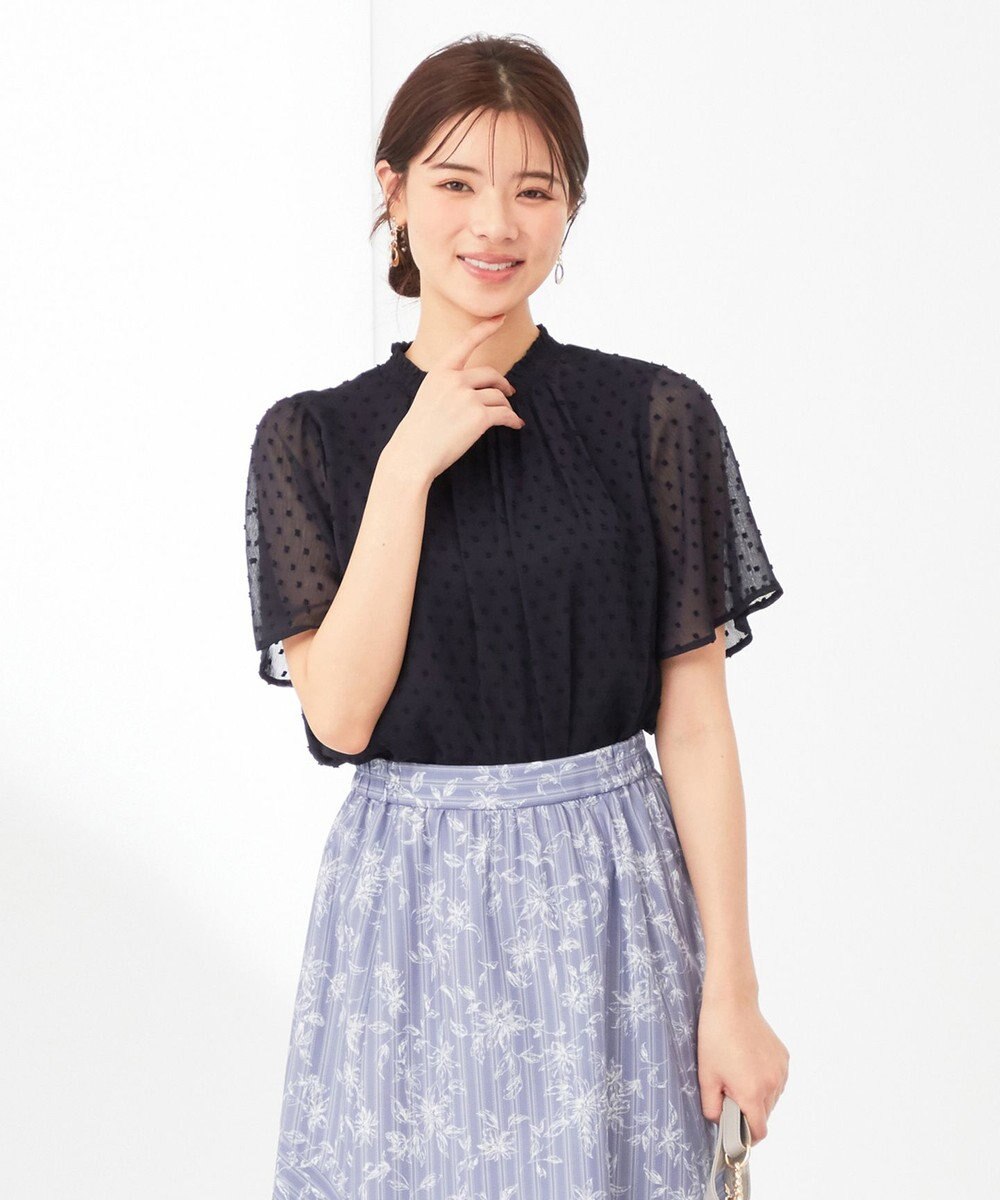 ANY SIS L 【美人百花6月号掲載】カットドビー ブラウス 