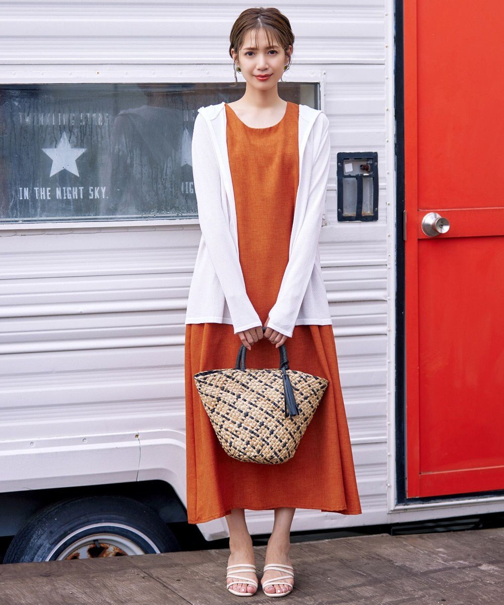 Tiaclasse 【洗える】UVケア機能付きサマーニットロングジップパーカー 