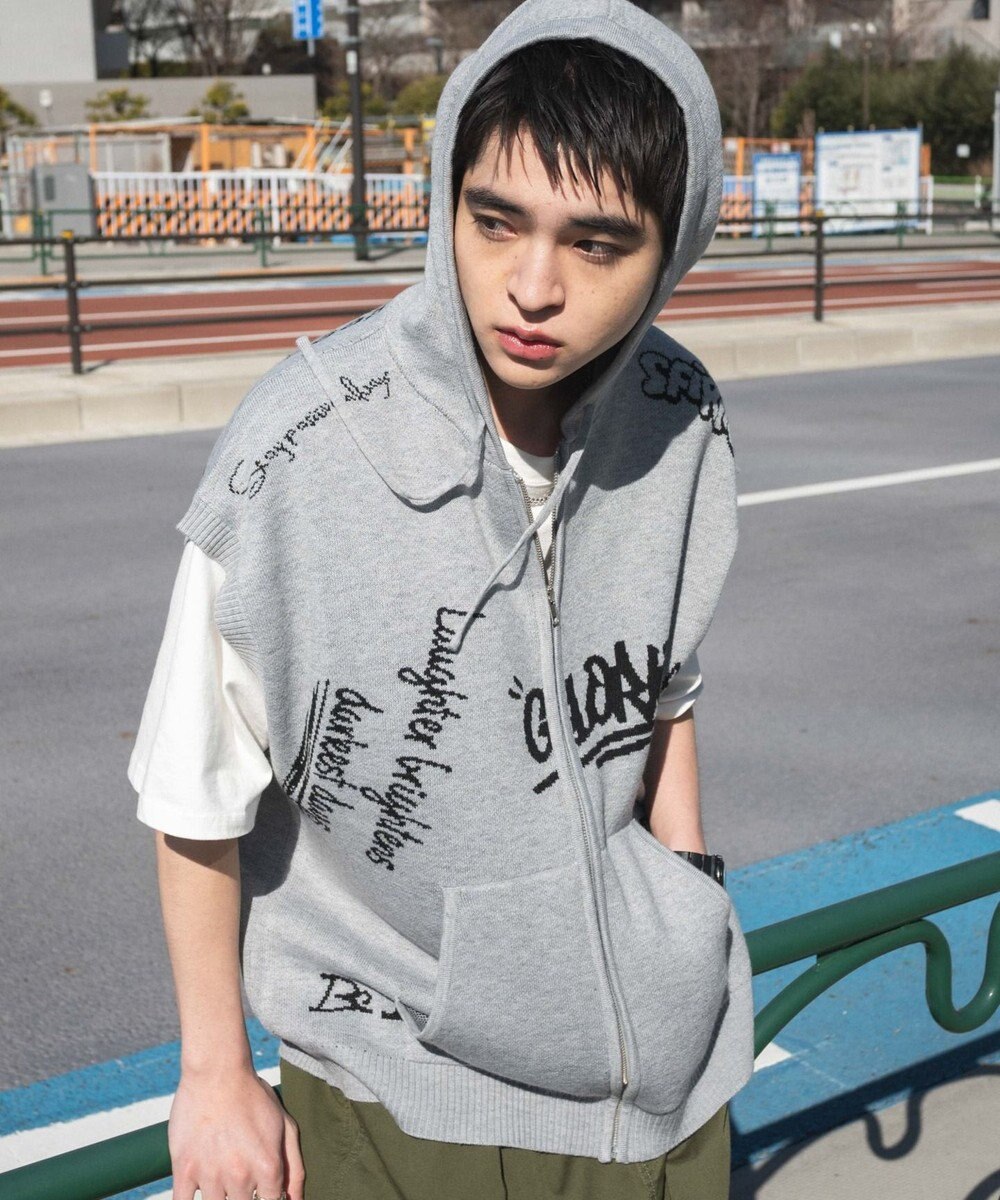 WEGO 【ユニセックス着用ITEM/MLサイズ展開】ジャガードノースリジップパーカー 