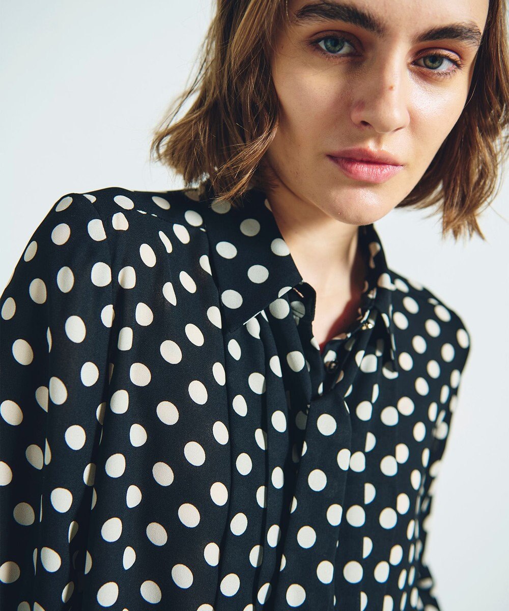 GRACE CONTINENTAL ドットプリントボウタイブラウス 