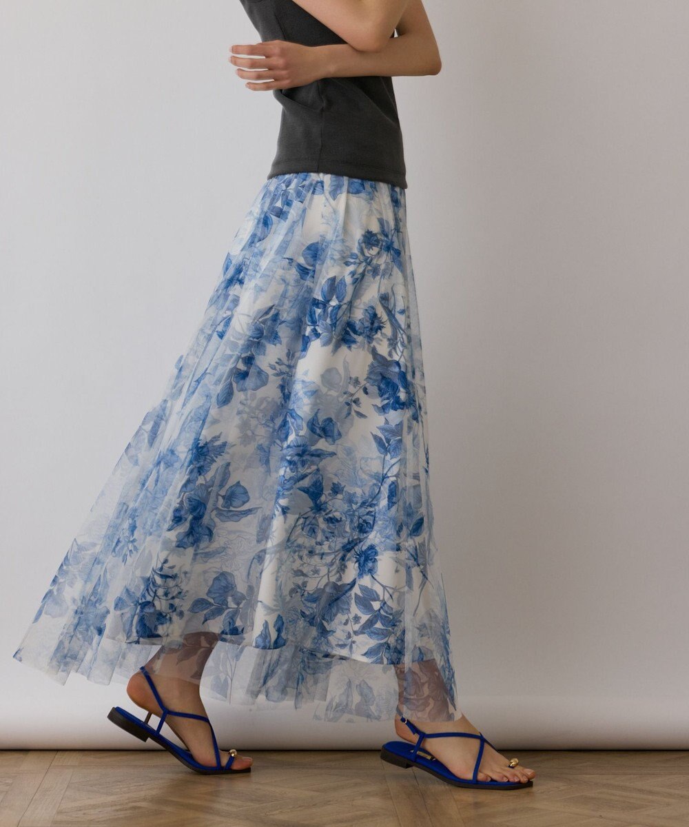 GRACE CONTINENTAL シャドーフラワープリントスカート 