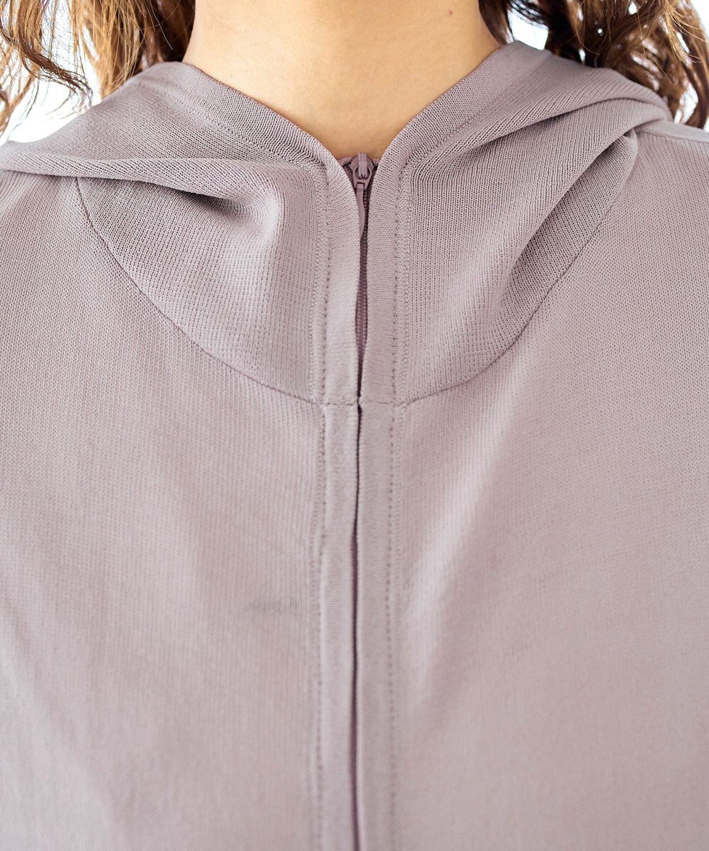 Tiaclasse 【洗える】UVケア機能付きサマーニットロングジップパーカー 