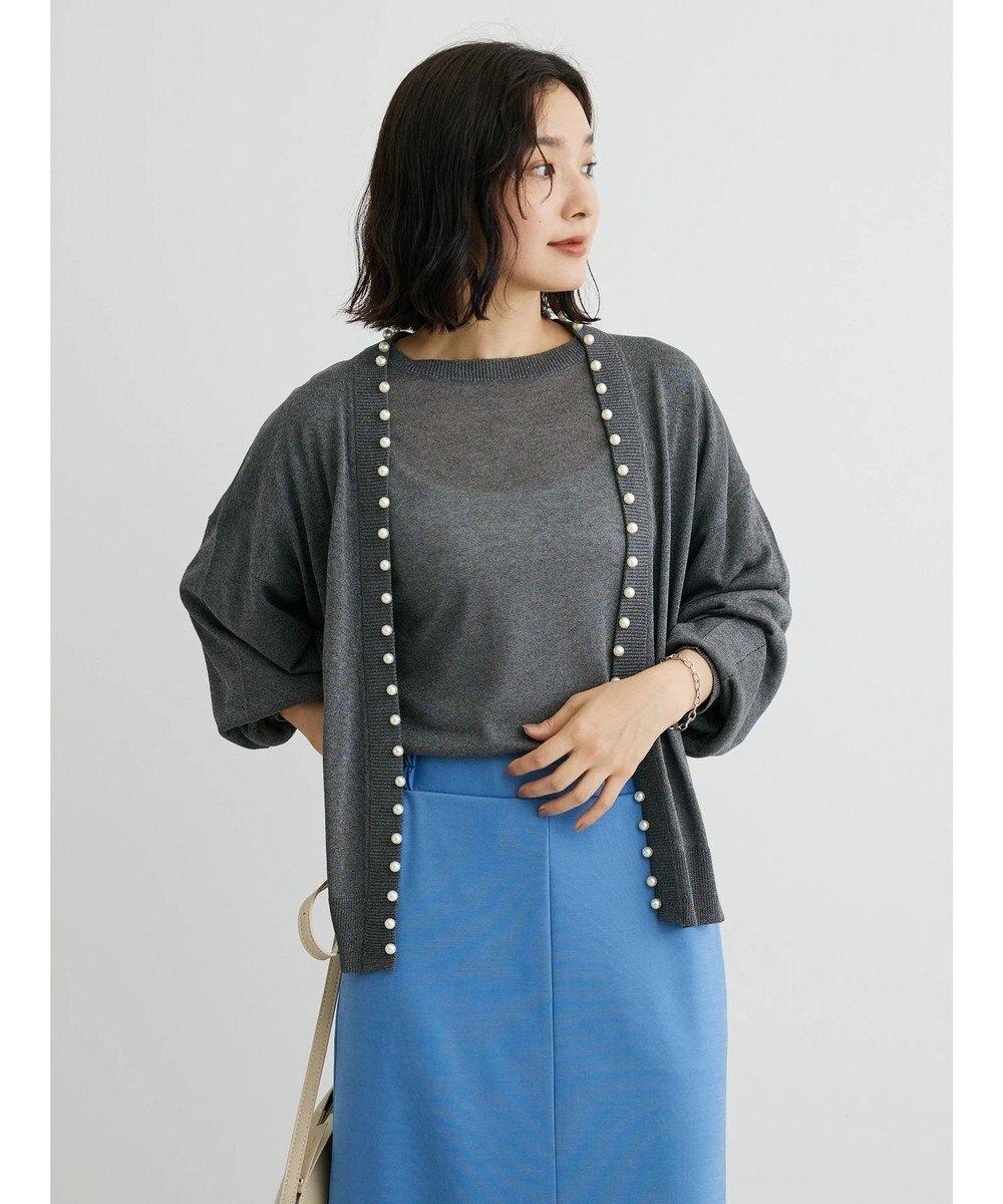 Green Parks ・ＥＬＥＮＣＡＲＥ　ＤＵＥバックパールシアー５分ニット 